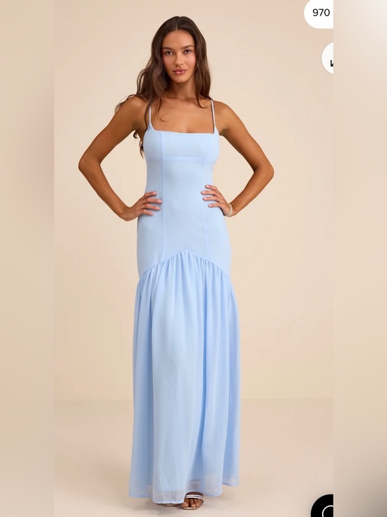 Lulus Dresses & Skirts - Lulu's Light Blue Spaghetti-Strap Maxi Dress